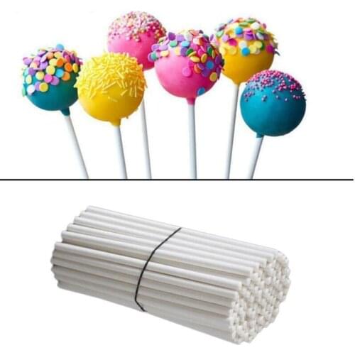100pc Lollipop Sticks Chocolate Cake Lolly Sucker Making Mold Paper-made
