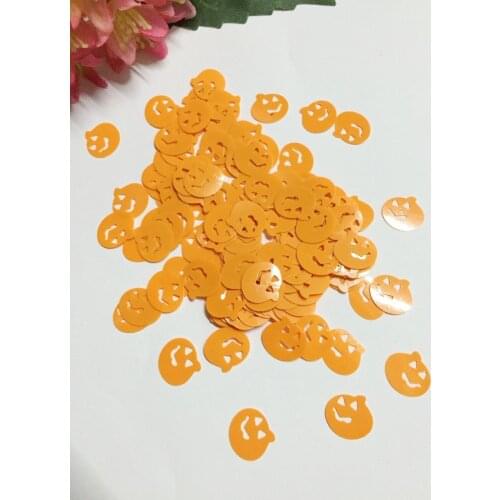 1000pcs/lot 11mm Orange Halloween Pumpkins Sequins PVC Flat Paillette Crafts For Sewing Easter DIY Accessory Kids DIY