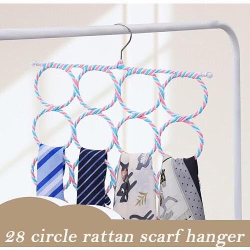 28 Ring Scarf Wraps Shawl Storage Hanger Scarf Rack Hanger Hanging Scarf Hijab Tie B99
