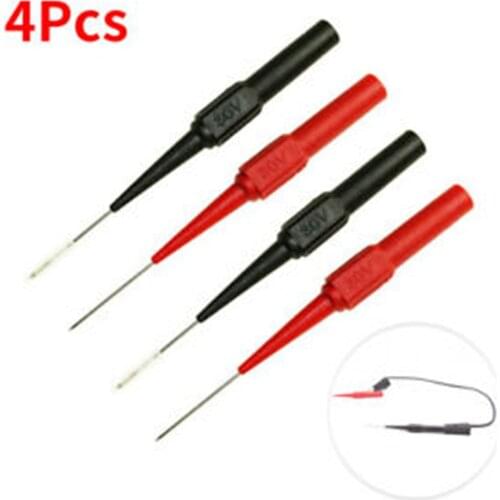 4pcs Multimeter Test Leads Fluke Extention Back Probes Sharp Needle Micro Pin High Quality Car Test Puncture Line Probe