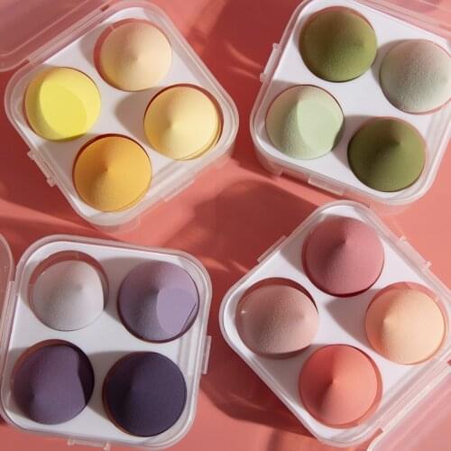 4pcs Makeup Blender Cosmetic Puff Makeup Sponge with Storage Box Foundation Powder Sponge Beauty Tools Women Make Up Accessories