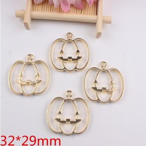 5pcs/lot DIY metal frame hollow shape glue blank Halloween pumpkin shaped