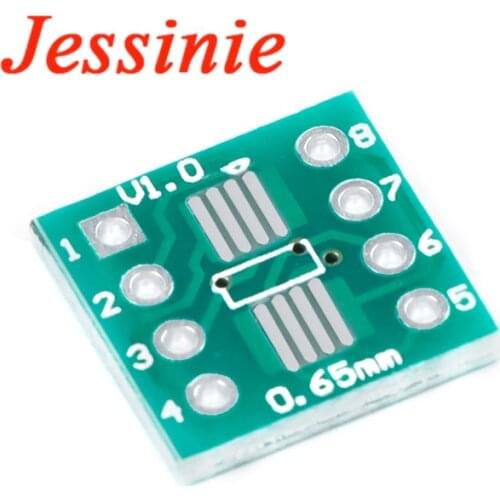 50pcs TSSOP8 SSOP8 SOP8 to DIP8 SMD Turn DIP Pin Adapter PCB SOP-8 SOP Transfer Board IC Test Plate 2.54mm 0.65mm 1.27mm Pitch
