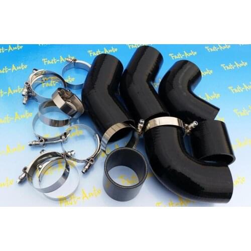6pcs 70MM ID Silicone Hose 2.75" inch Silicone Coupler (straigh + 45degree + 90degree) Hose with 12pcs T-clamp for ej20 turbo