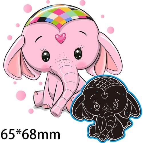 65*68mm Cute Sweet Elephant New Cutting Dies Scrapbook Decoration Embossing Paper Craft Album Card Punch Knife Mold