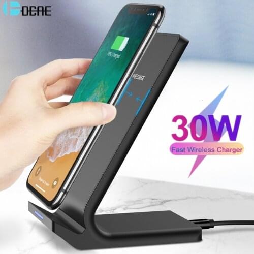 Fast 30W Wireless Charger For IPhone 12 Pro Max Mini 11 XS XR X 8 Plus QI Charging Dock Stand For Samsung S21 S20 S10 Note 20 10