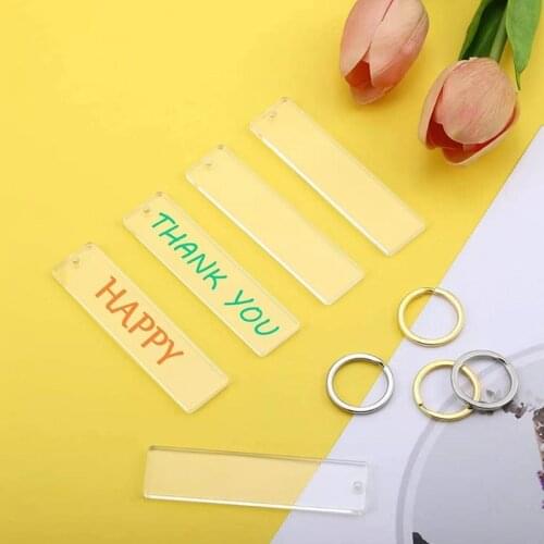 40Pieces Blanks Song Key Chain Acrylic Keychains Blank Acrylic Transparent Discs T84A