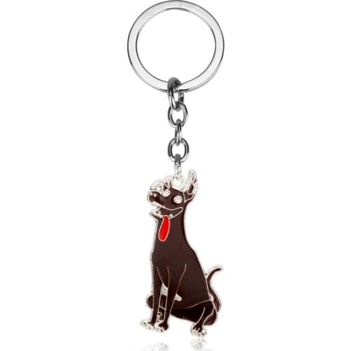 Movie Jewelry Dog Key Chains For Women Men Alloy Metal Dog Pendant Key Ring Car Keychain Bag Charm Keyring gifts