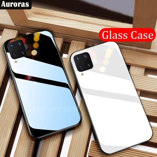 Auroras For Samsung M32 Tempered Glass Case with Soft Frame Shockproof Back Cover For Samsung Galaxy M32 4G Case Funda