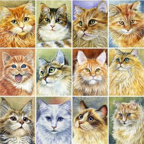 Evershine 5D DIY Diamond Painting Cat Cross Stitch New Arrival Diamond Embroidery Animals Rhinestone Art Home Decoration