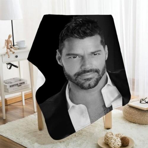 Musife Custom Ricky Martin Flannel Blanket Design Your own Blanket Flannel Blankets for Sofa DIY Dropshipping