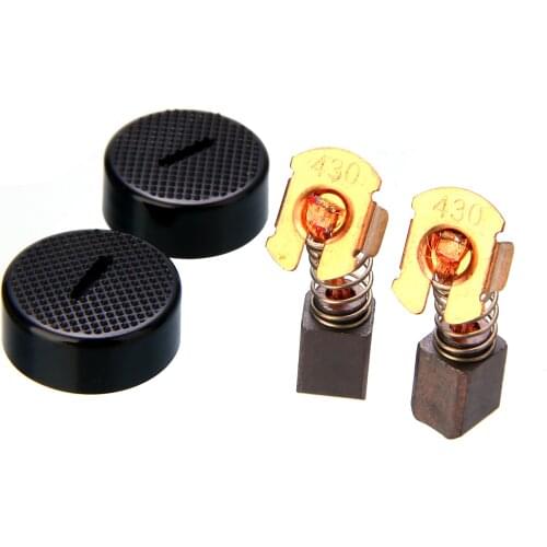 1 Pair Carbon Brushes with Carbon Brushes Cap Black Cover for BGA450 BGA452 DGA452 GA400 BGA402 New