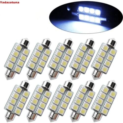 Kit 10 Torpedo 41mm 8 Leds 5050 Smd Luz Cortesia Placa Teto
