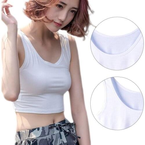 Summer Slim sleeveless Vest U Neck Tops Tees For Women Casual Soft Solid Short Bottom Tank Tops