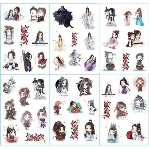 6pcs/lot MO DAO ZU SHI Anime Stickers Pegatinas Book Sticker Pack Classic Toys Skateboard Doodle Sticker Toys