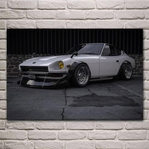 240z tuning sport car cool supercar living room decor home wall art decor wood frame fabric posters KH633