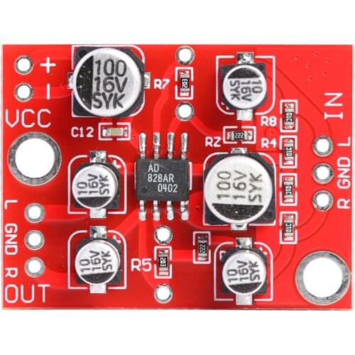 DC 5-15V AD828 Chip Stereo Preamp Power Amplifier Board Preamplifier Board Module Dinamico Microfono Preamplificatore Board