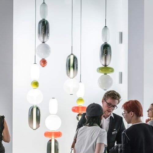 Pebbles Pendant lamp Multicolored post modern lighting Bedside Bar Cafe glass Candy dining room Decor home lighting fixtures