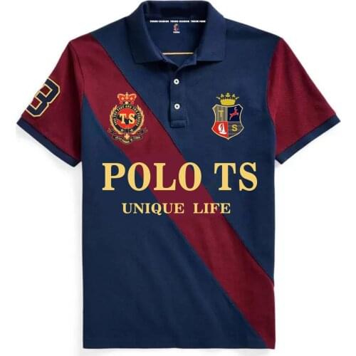 100% Cotton Polo Shirt Men Short Sleeve Brand Polo Shirts High Quality Embroidery Patchwork Fashion Jersey Plus Size 4XL 5XL 6XL