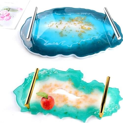 Silicone Tray Molds UV Epoxy Resin Mould Flowers Tray Cup Mat Mold for DIY Crafts Table Decoration Supplies Irregular Coasters