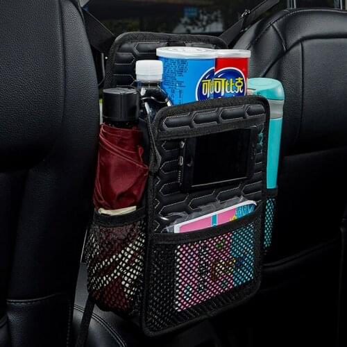Car Seat Compartment Storage Bag Middle Hanging Holder Interior Armrest Water Cup Phone Tissue Paper Organizer Side Pockets Net