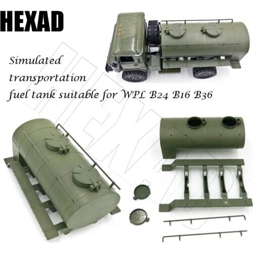 WPL B24 B16 B36 Simulation Train Oil Transport Tank Tanker Trailer Basket Truck Model RC Car Parts for Ural 1/16 2.4g 6wd RC Car