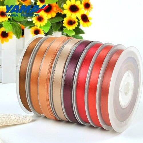YAMA Ribbons 5mm 300yards Single Face Satin Woven Ribbon Dark Brown for Party Wedding Decoration Handmade Rose Gift