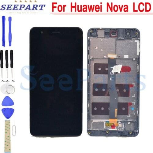 Huawei Nova LCD Display Touch Screen Digitizer Assembly With Frame Replacement Parts For 5.0" Huawei Nova LCD Screen Free Tools