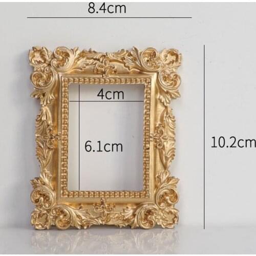 Golden Retro Small Photo Frame Photo Props Frame Ornaments Home Decoration Photo Props Nail Cosmetics Shooting Decoration