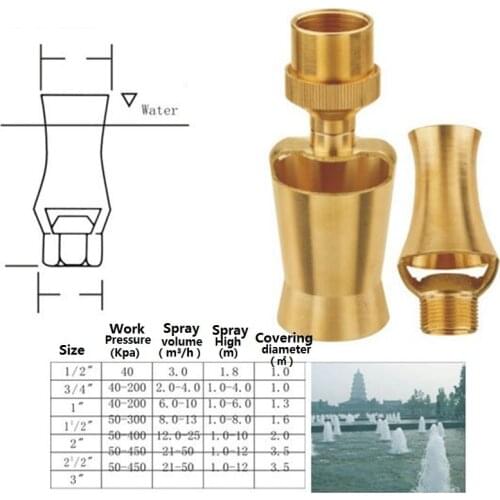 1pc 1/2"~2" Brass Ornamental Fountain Sprinkler Ice Tower Serac Nozzle Garden Community Landscape Fountain Cedar Nozzle