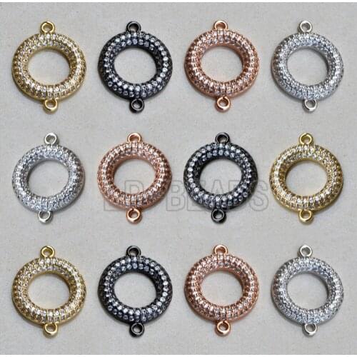 10PCS/Lot Donu Rectangle Zircon Connector Charm Beads Gem stones Bracelet Silver Gold 14x20mm Jewelry Wholesale