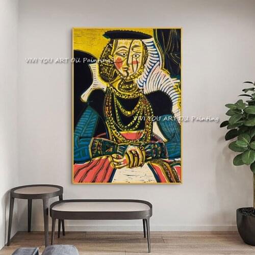 100% Handmade Colorful Goddess Women Picasso oil painting Portrait for Large Size Canvas Decoration Living Room Home Picture