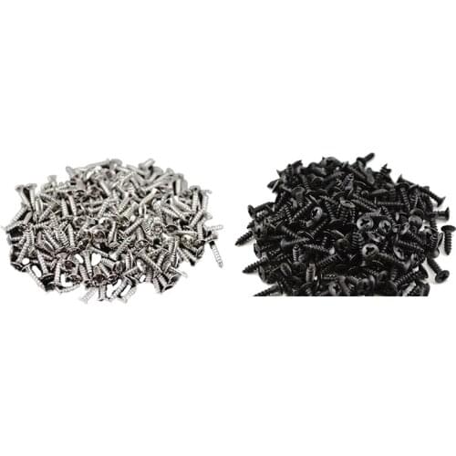 100pcs Guitar Pickguard Screws For Fender Strat/Tele Electric Guitar Bass silver