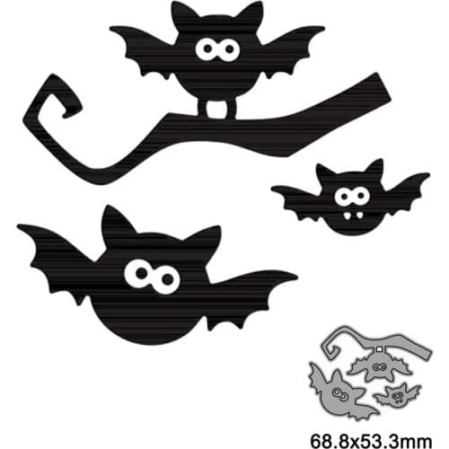 3pcs Happy Halloween Bat Metal Cutting Dies Stencils For DIY Scrapbooking Photo Album Season Embossing DIY Paper Cards 2021 New