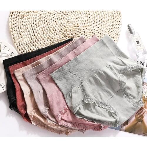 6pcs Sexy Breathable Women Panties Girls Mid-Waist Underpants Silky Cotton Briefs Ladies Summer Casual Soft Underwear
