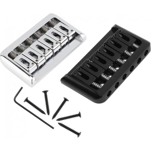 6 String 75mm Zinc Alloy Edgefold Children Electric Guitar Tailpiece Bridge Saddle Guitar Accessories