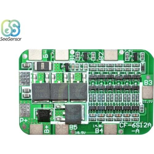 6S 15A 24V PCB BMS Protection Board For 6 Pack 18650 Li-ion Lithium Battery Cell Module