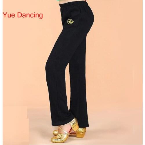 Unisex Black Latin Dance Pants Cotton Ballroom Dance Pants For Boys & Girl Child Salsa/Ramba/Tango Clothes Kids Trousers Costume