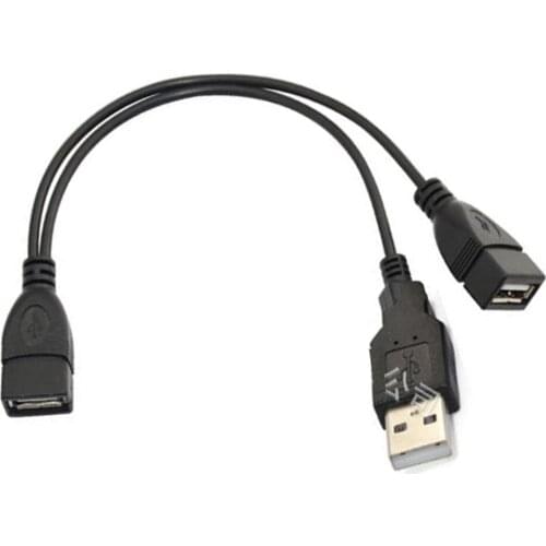 Black USB2.0 Female to female and male data Power charger Y splitter Cord Cable 0.25M