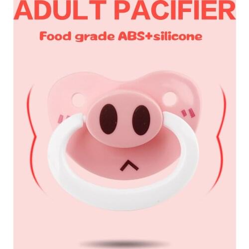 TEN@NIGHT DDLG Pacifier Silica gel Adult Baby Pacifier Dummy Large Size for Adult Baby Silicone Nipple Teat ABDL Printing DOM