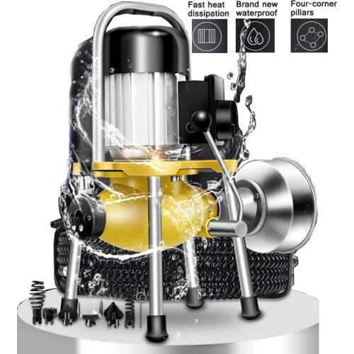 Electric Pipe Dredge Machine High-Power Professional Sewer Artifact Household Toilet Dredge Waterproof Pipe Dredge
