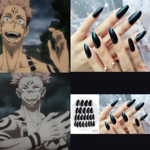 Jujutsu Kaisen Yuji Itadori Ryomensukuna Cosplay False Nails Artificial Fake Nail Manicure Tool Nail Art Costume Accessories