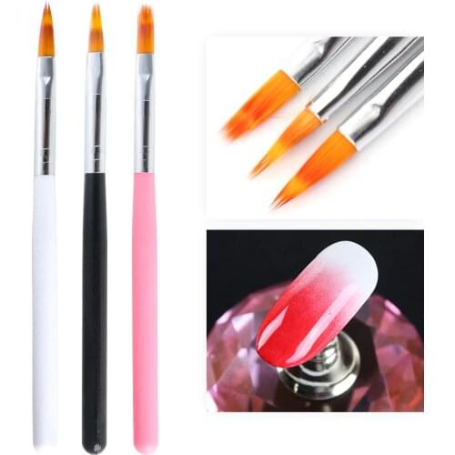 3pcs/Set Nail Brush Pen Ombre Painting Drawing Gradient UV Gel Polish Nail Art Brush Nylon Hair for Manicure Tips Tools #285-2