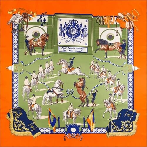 Classical Womens Scarf Silk 100% Gift Scarf 130CM Fashion Luxury Brand Wrap Head Hair Scarf Handkerchief For Head Ladies Shawl