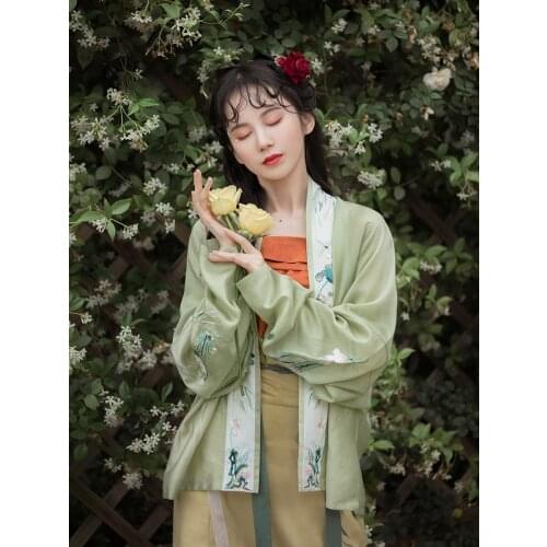 2021 chinese traditional hanfu dress exquisite embroidery design ancient song dynasty fairy princess suit casual daily hanfu