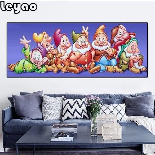 Round Diamond Painting Fairy tale seven dwarfs Full square Rhinestone Pictures Diamond mosaic The best childrens day gift