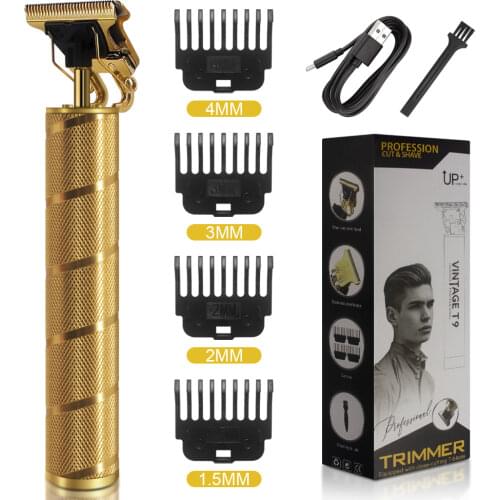 USB Hair Clipper Electric Cordless Barber Shaver Trimmer Beard 0mm Men Hair Cutting Razor Zero Gapped T-Blade Spiral Trimmers