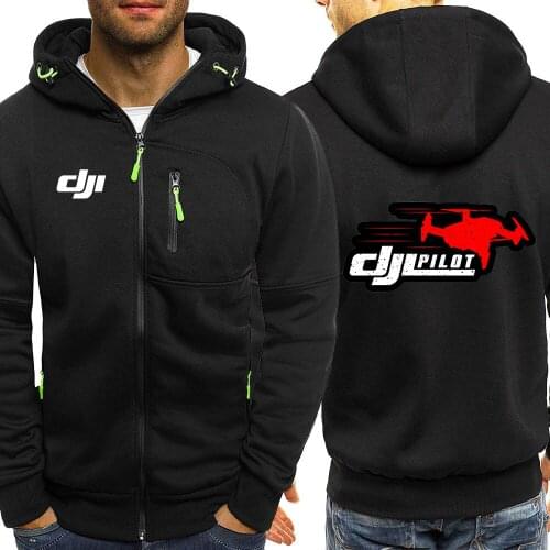 2021 Dji Mavic Pilot Logo Mens Hoodies Tracksuit Autumn Winter Pocket Hooded Sweatshirt Long Sleeve Zip Slim Coat Male Jackets