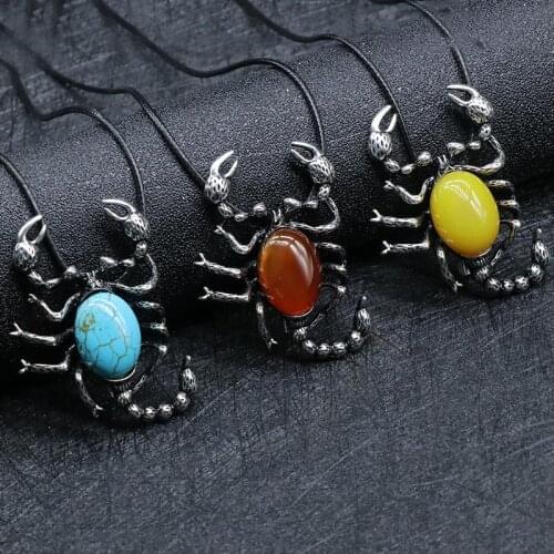 Halloween Cosplay Costume Stainless Steel Mens Gothic Scorpion Pendant Necklace