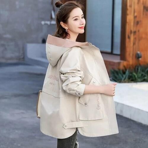 New Loose Pocket Jackets Casual Outwear Women Jacket 2021 Autumn Fashion Female Windbreaker Long sleeve Hooded Basic Coat